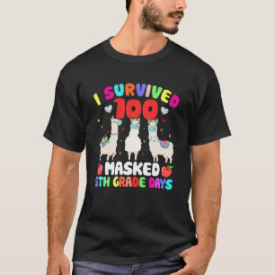 T-shirt Survived 100 Masqué 5E Année Jours Heureux 100E Jo