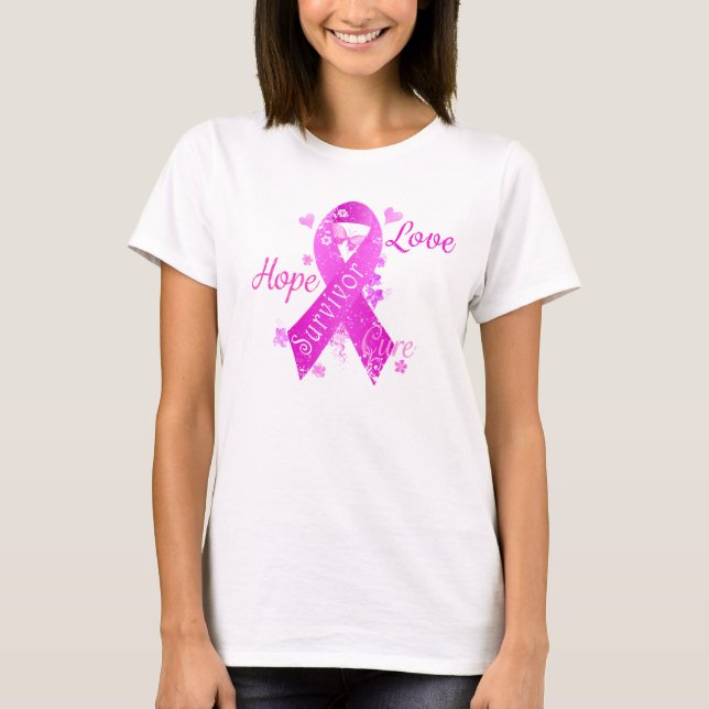 T-shirt Survivor Love Hope Cure (Devant)