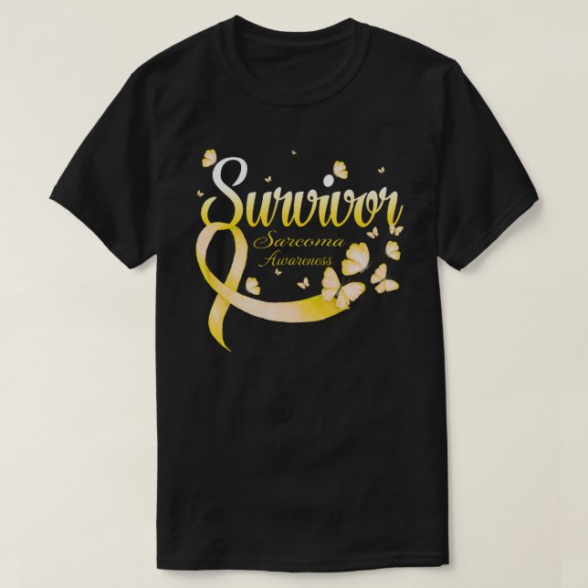 T-shirt Survivor Sarcoma Awareness Butterfly (Design devant)