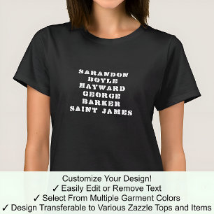 T-shirt Susan Tee Personnaliser Personnalisé Tout Nom 04W