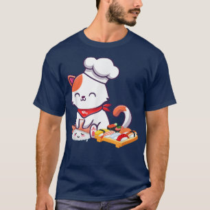 T-shirt Sushi Cat Kawaii Anime Neko Cadeau japonais pour f
