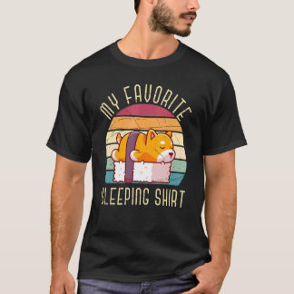 T-shirt Sushi couché rétro chien animal de compagnie lazy