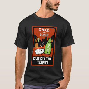 T-shirt sushi et saké
