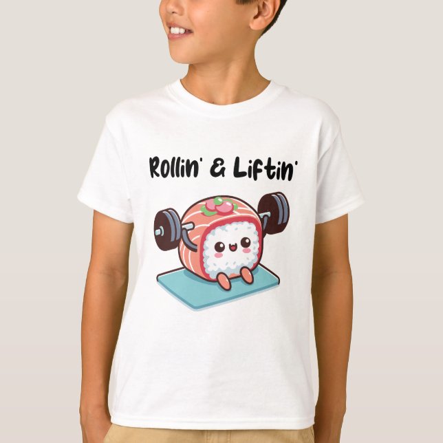 T-shirt Sushi Roll Lifting Weights (Devant)