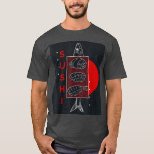 T-shirt Sushi Vintage japonais Kawaii Retro Japon Anime T