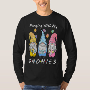 T-shirt Suspendu avec mes gnomes lapin oeuf chasse gnome h