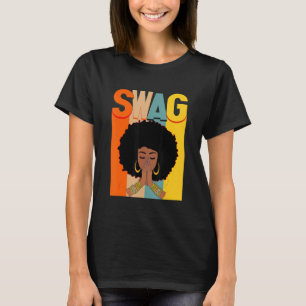 T-shirt Swag Vintage Mélanine Femme Afro Reine Histoire No