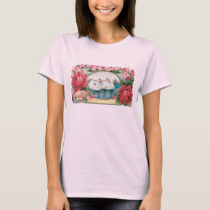 T-shirt Swans et Rose Vintage Art