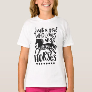 T-shirt Sweat-shirt pour filles à cheval, Juste une fille 