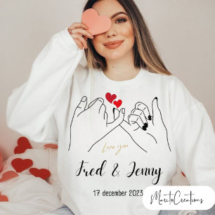 t-shirt sweater for him and her on Valentine's Day