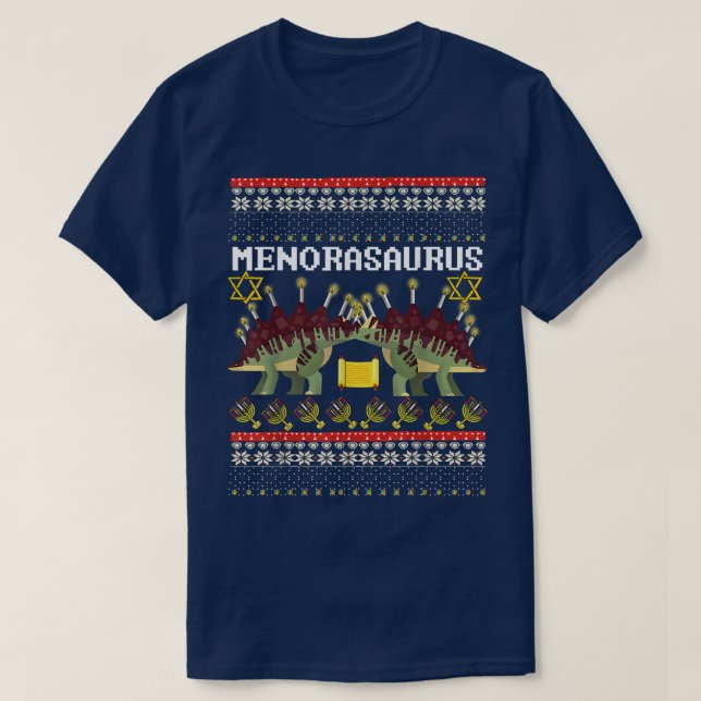T-shirt Sweater, Menorasaurus, Dinosa juif (Design devant)