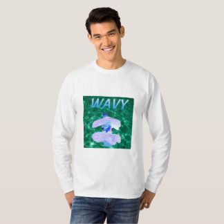 T-shirt Sweatshirt onduleux d'encolure ras du cou de