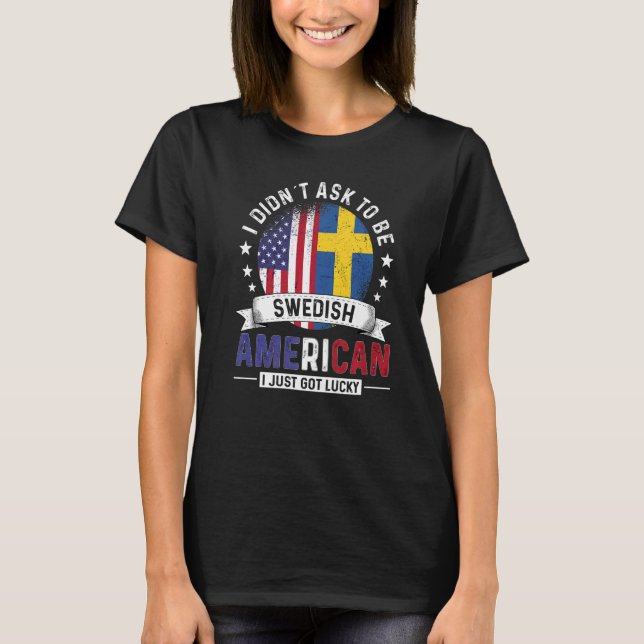 T-shirt Swedish American Countries Flags Pride Country Swe (Devant)