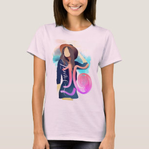 T-shirt Sweet 16 Rose violet fille Illustration Holographi