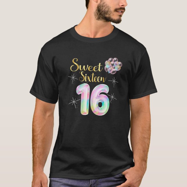 T-shirt Sweet 16 Squad Anniversaire Correspondant Famille  (Devant)