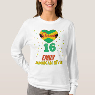 T-shirt Sweet 16 style jamaïcain Anniversaire Fille vacan