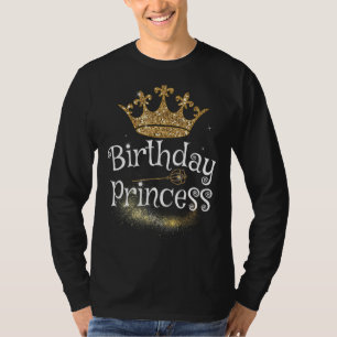 T-shirt Sweet Birthday Girl Princess Crown Birthday Party