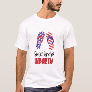 T-shirt Sweet Land of Liberty, USA Flag Flip Flops