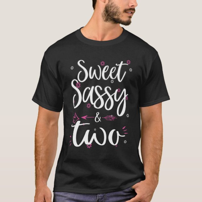 T-shirt Sweet Sassy & Deux 2 Ans Deuxième 2e Anniversaire (Devant)