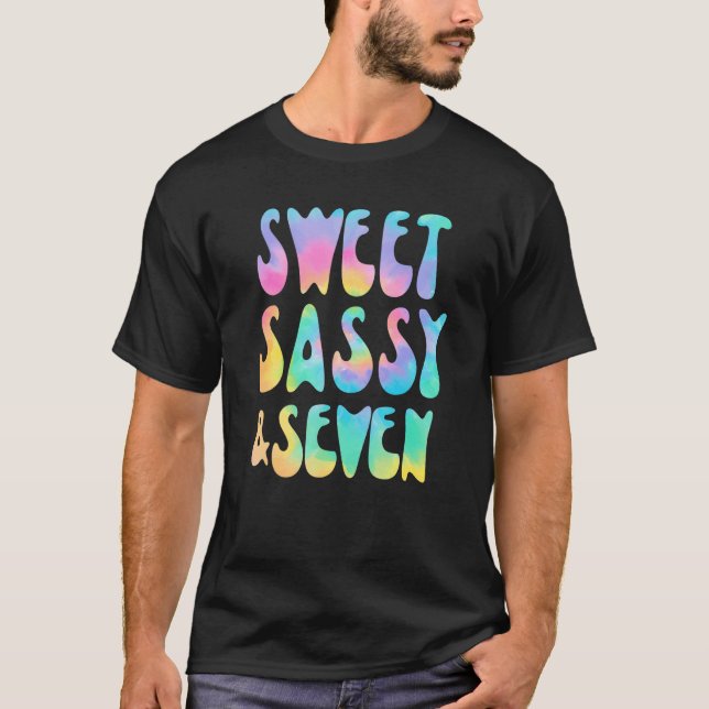 T-shirt Sweet Sassy & Seven Tie Dye 7 Année 7e anniversair (Devant)