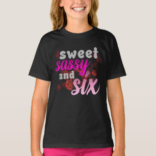 T-shirt Sweet Sassy Six – Tee-shirt premium pour six ans