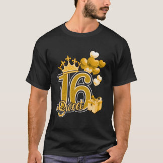 T-shirt Sweet Sixn Golden 16 ans