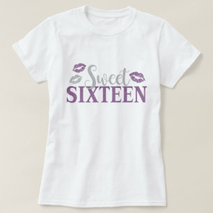 T-shirt Sweet sixteen mignon 16 Anniversaire violet