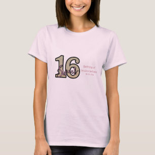 T-shirt Sweet sixteen or rose rose pâle