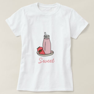 T-shirt Sweet strawberry milkshake rose cute