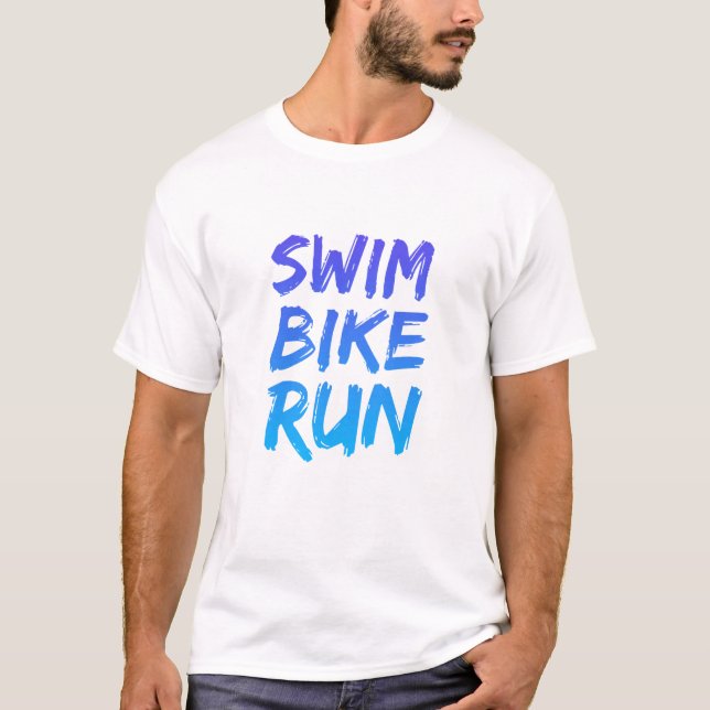 T-shirt Swim Bike Run superbe design (Devant)