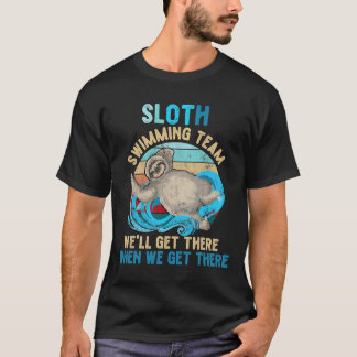 T-shirt Swimmer Swim Sloth Swnatation Team Retro
