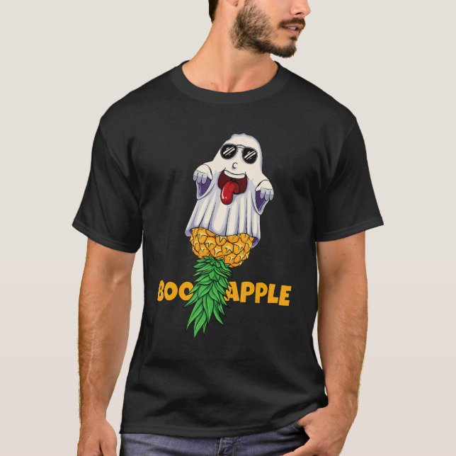 T-shirt Swinger Halloween BooApple Boo Pineapple Ghost Men (Devant)