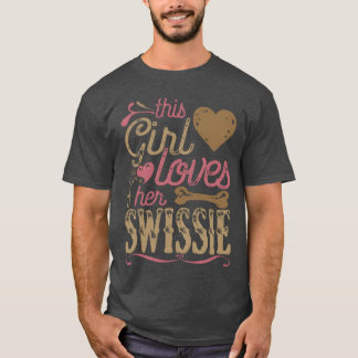 T-shirt Swissie Swiss Mountain Dog Chift Dogs fille vintag