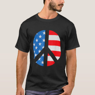 T-shirt SYMBOLE 4 juillet SYMBOLE DE LA PAIX Drapeau améri