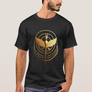 T-Shirt Symbole Aile Égyptienne en Or