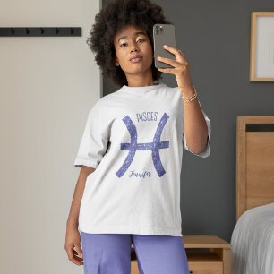 T-shirt Symbole Astrologie Pisces Cute - Custom Purple Fem