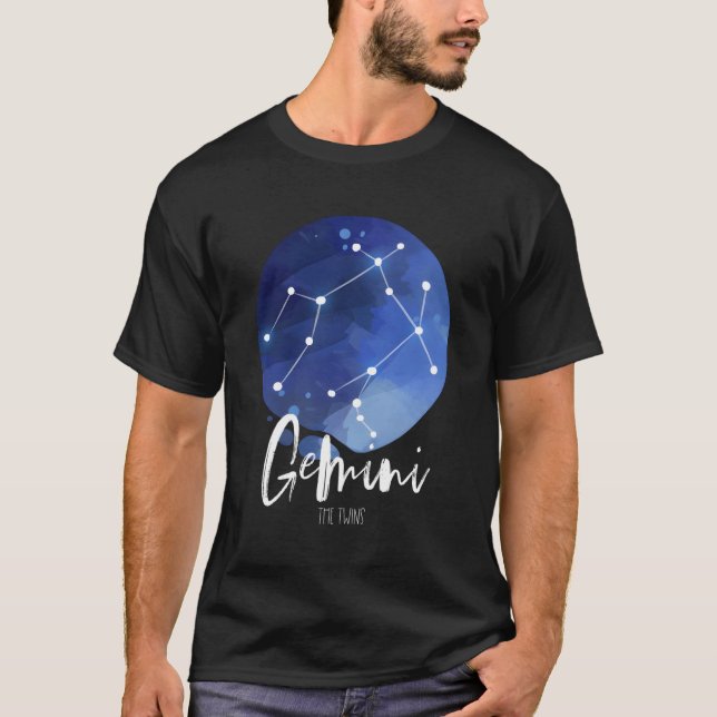T-shirt Symbole astrologique de la constellation Gemini Aq (Devant)