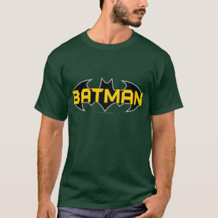 T-shirt Symbole Batman   Nom Logo jaune et noir