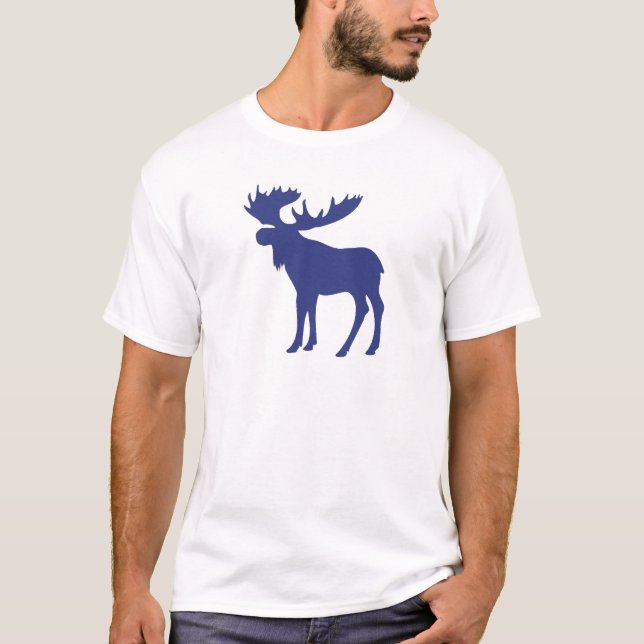 T-shirt Symbole bleu simple d'orignaux (Devant)