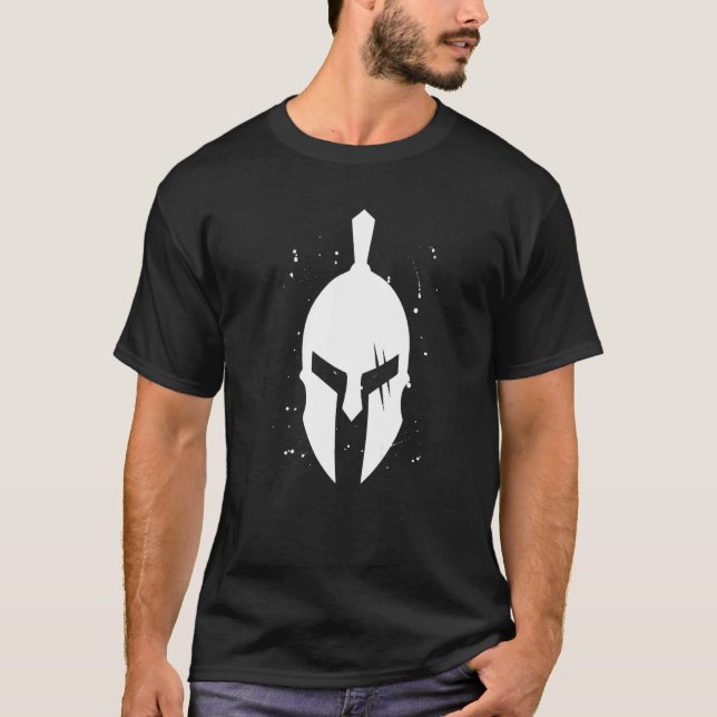 T-shirt Symbole casque de gladiateur Sparta Salle de gym S (Devant)