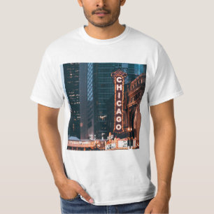 T-shirt SYMBOLE Chicago Illinois Neon Nuit