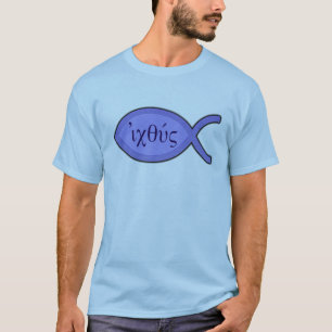 T-shirt Symbole chrétien de poissons d'IXOYE - parchemin