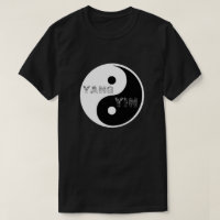 Symbole circulaire Taijitu Yin et Yang sur noir