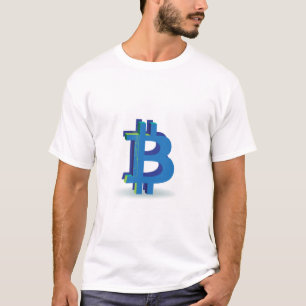 T-shirt Symbole cool Bitcoin bleu 3D