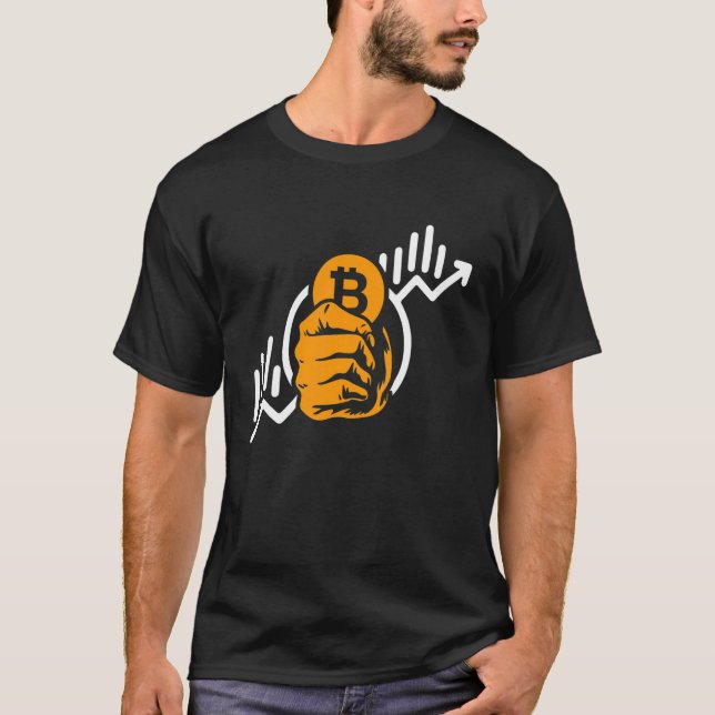 T-shirt Symbole Crypto Bitcoin augmentation de pièce Block (Devant)