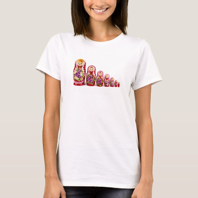 T-shirt Symbole culturel en bois de Matrioshka - Russe (Devant)