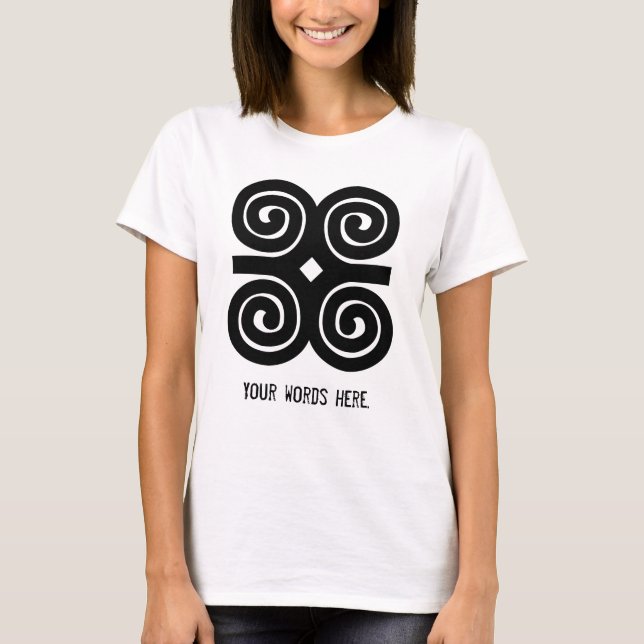 T-shirt Symbole d'Adinkra d'humilité de la force | de (Devant)