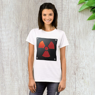 T-shirt Symbole d'avertissement de radiation Panneau métal