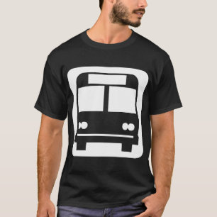 T-shirt Symbole de bus - Blanc sur foncé
