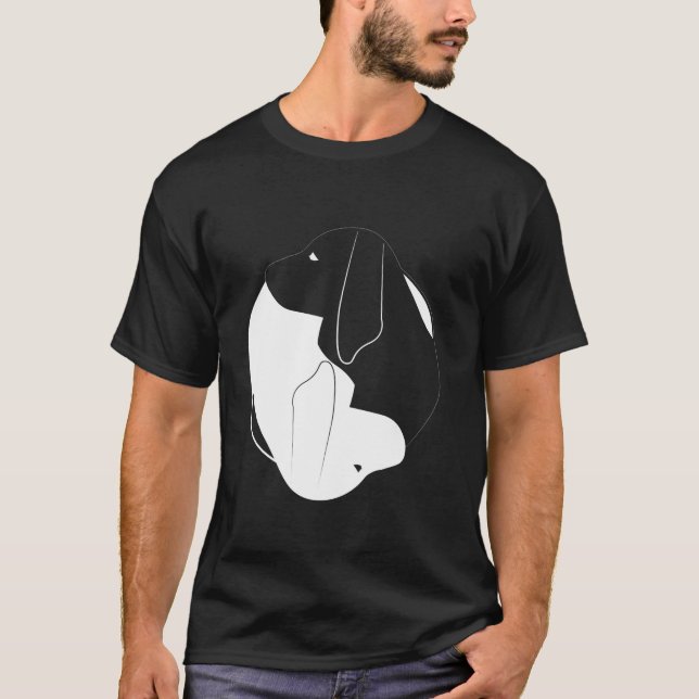T-shirt SYMBOLE DE CHIENS Drôle Yin Yang Treeing Walker Co (Devant)